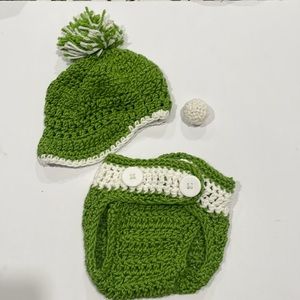 EUC Baby Knit Green Golfer Set Size 12 months